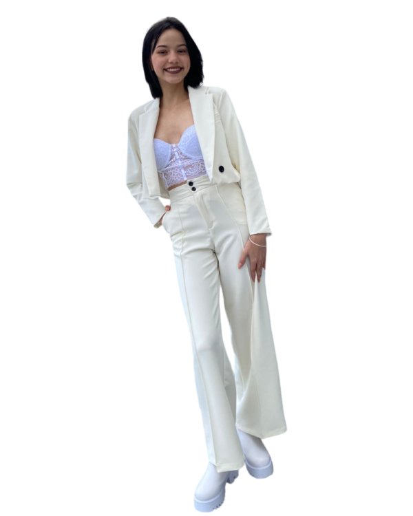 Pantalon Bota Ancha Blanco
