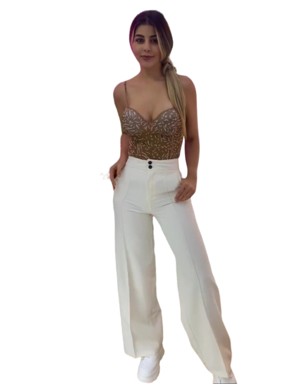Pantalon Bota Ancha Blanco - Imagen 2