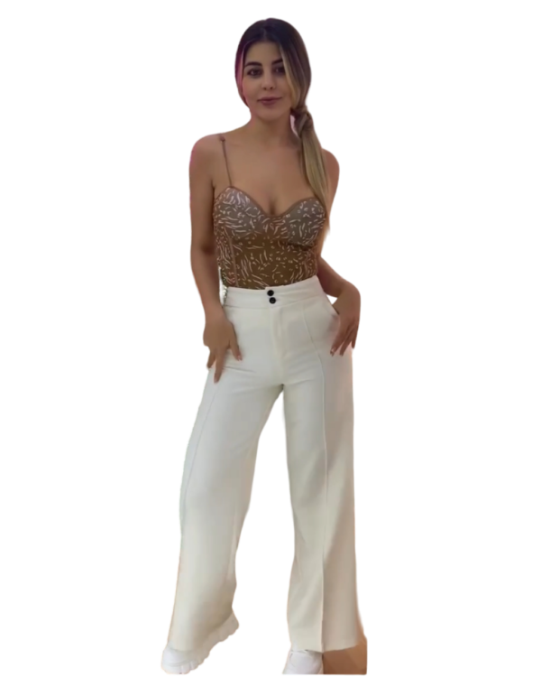 Pantalon Bota Ancha Blanco - Imagen 4