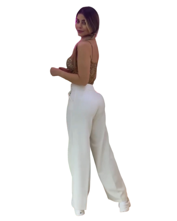 Pantalon Bota Ancha Blanco - Imagen 3