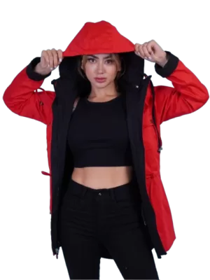 Chaqueta Parka Doble Rojo/Negro